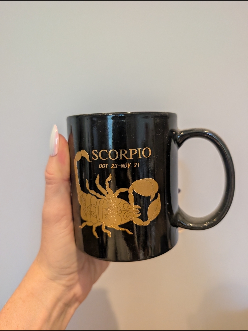 Scorpio Gold on Black Zodiac Mug